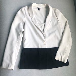 Black and White Colorblocked Blazer